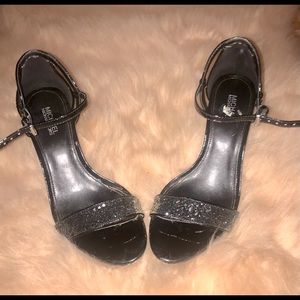 Michael Kor black glitter Open toe heels. Worn once